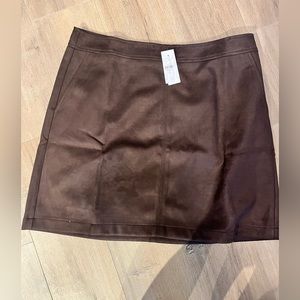 NWT - Brown Faux Suede Skirt